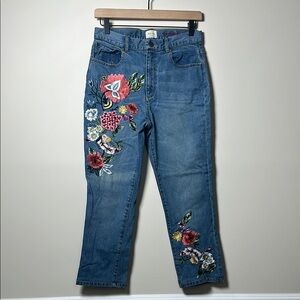 Alice + Olivia Women's Blue Embroidered Jeans Size 28